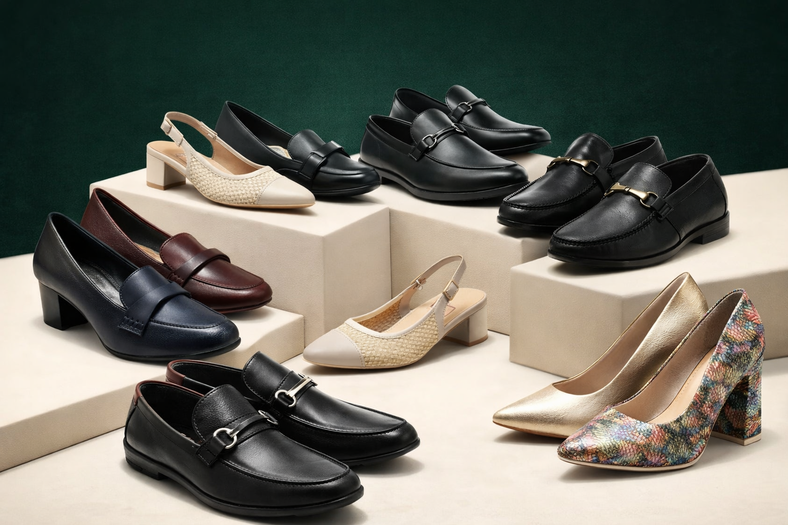 A curated display of premium shoes